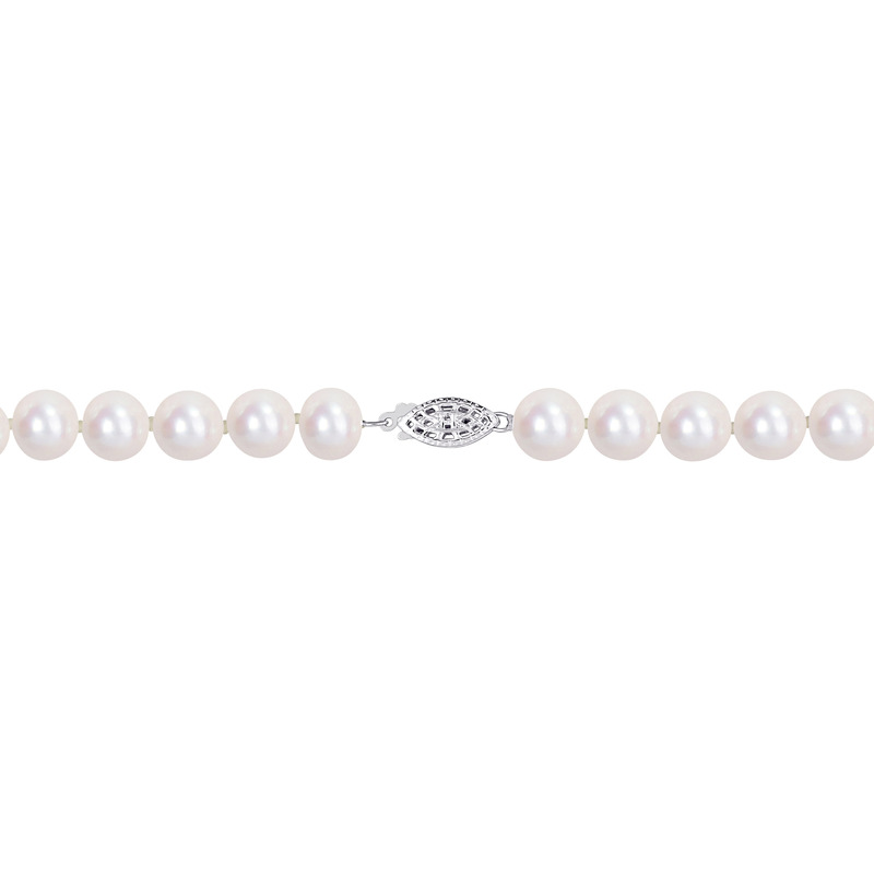 9 - 10 MM Freshwater Cultured Pearl 18 Necklace in Sterling Silver