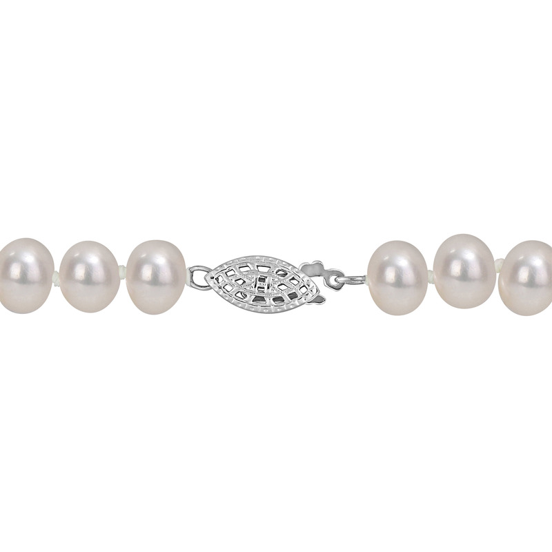 5 - 6MM Freshwater Cultured Pearl 18 Necklace in Sterling Silver