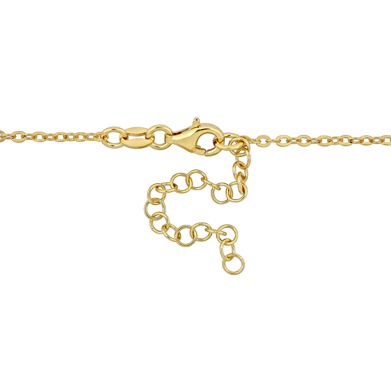 6-6.5 MM Cultured Freshwater Pearl Chandelier Style Heart Drop Pendant with Chain in Yellow Plated Sterling Silver - 16+2 in.