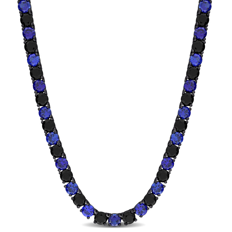 40 1/4 CT TGW Created Blue and Black Sapphire Men