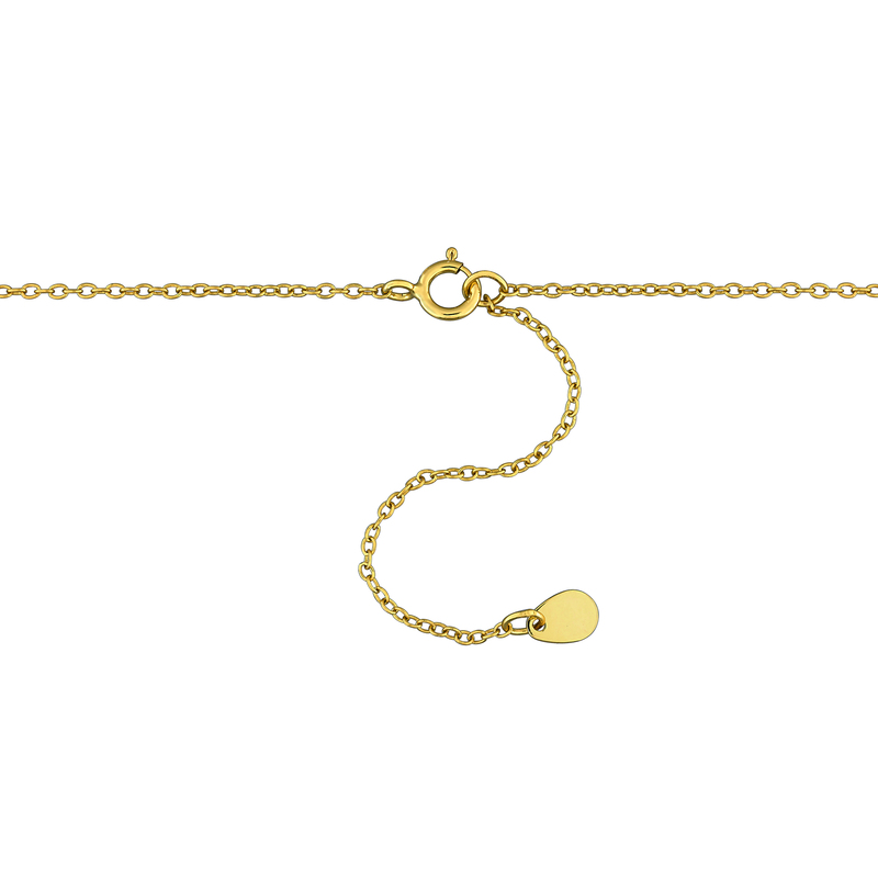 Created White Sapphire Station Necklace in Yellow Plated Sterling Silver