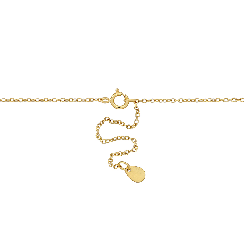 Created White Sapphire & Pink Beads Station Necklace in Yellow Plated Sterling Silver