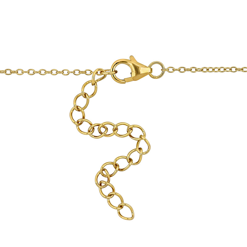 5 2/5 CT TGW Pear-Cut Created White Sapphire Five Stone Necklace in Yellow Plated Sterling Silver