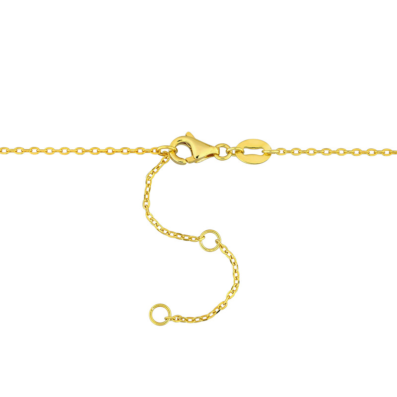 4-6.5 MM Cultured Freshwater Pearl and Multi-Gemstone Necklace Set in Yellow Plated Sterling Silver