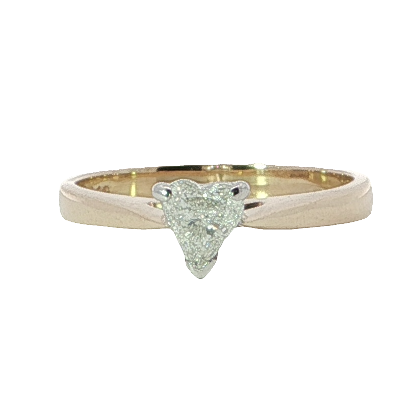 Elegant 14k Heart Diamond Engagement Ring