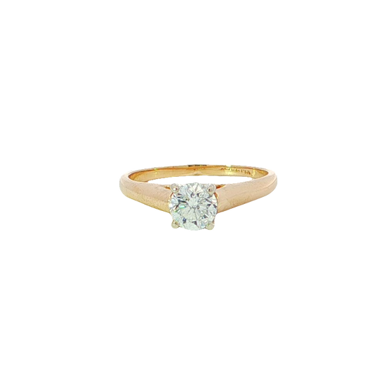 Classic Yellow Gold Solitaire With Round Brilliant Cut Diamond