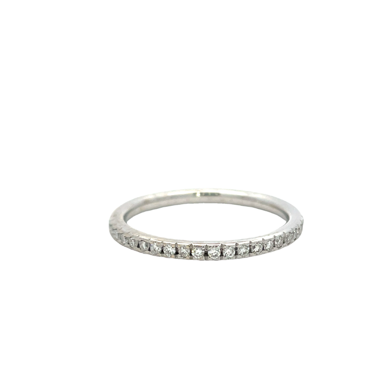 14k White Gold Diamond Full Anniversary Wedding Band
