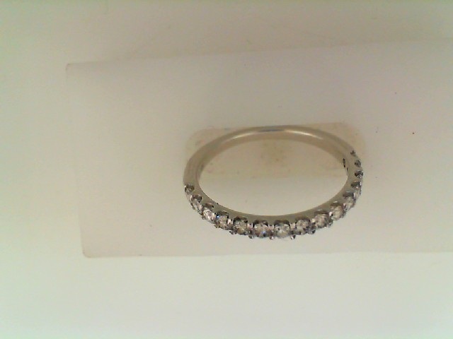 Lady's White 14 Karat Half Anniversary Wedding Band Size 7 With = 0.50tw Round Diamonds