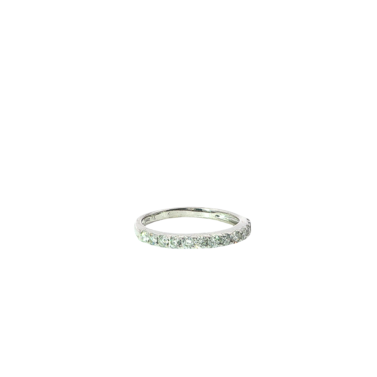 Elegant Diamond Half-eternity Band Ring In White Gold