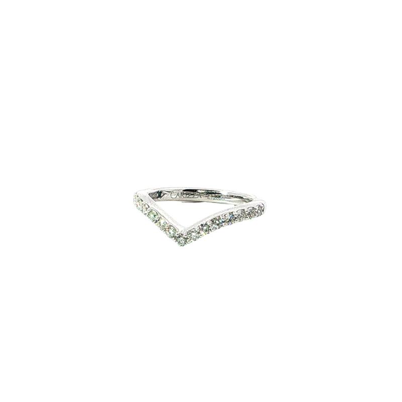 Elegant White Gold Diamond Chevron Wedding Ring