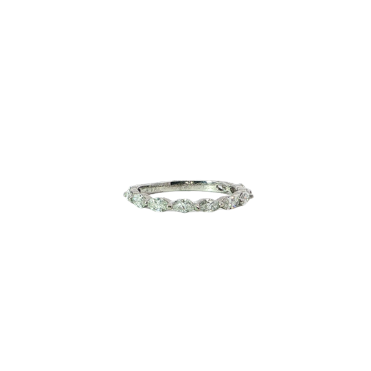 Scalloped White Gold Diamond Eternity Band