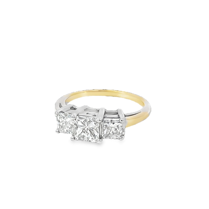 Elegant Three-stone Diamond Anniversary Ring