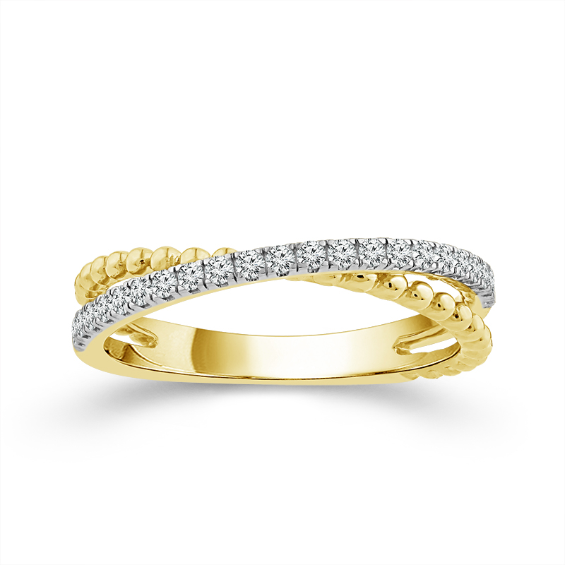 Elegant Diamond Twisted Gold Ring