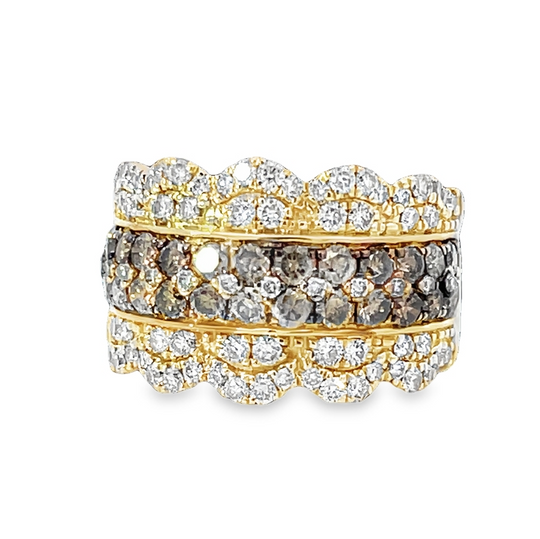 Elegant Yellow Gold Multistone Statement Ring