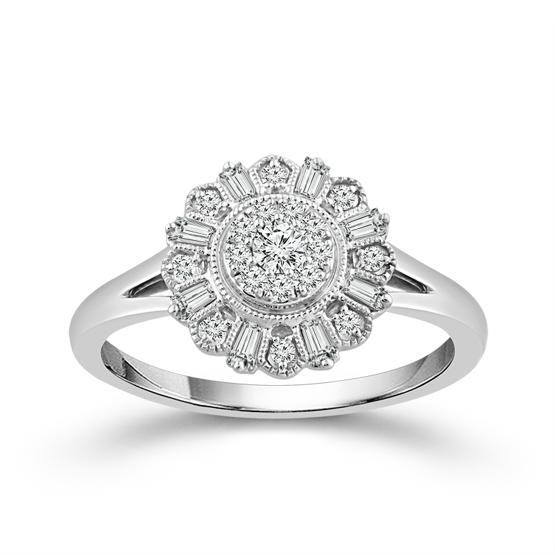 Elegant Floral Diamond Ring