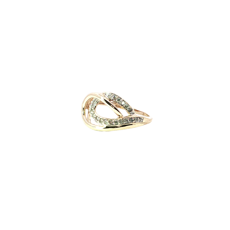 Elegant Yellow Gold Diamond Swirl Multi-stone Ring