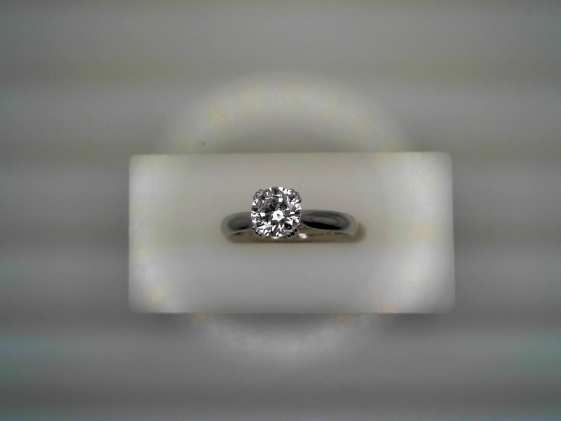 White Polished 14 Karat Tiffany Ring Size 6.75 13=0.05tw Round G/h Si1 Diamonds Tag Info: Cz Center E20104
