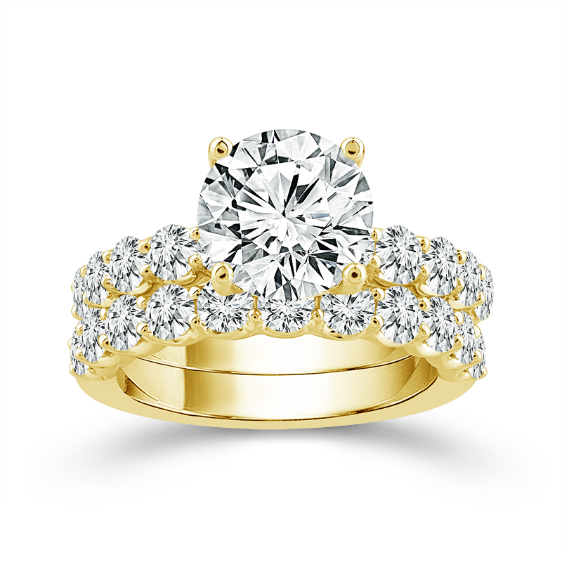 Elegant 2-row Diamond Engagement Ring (semi-mount)
