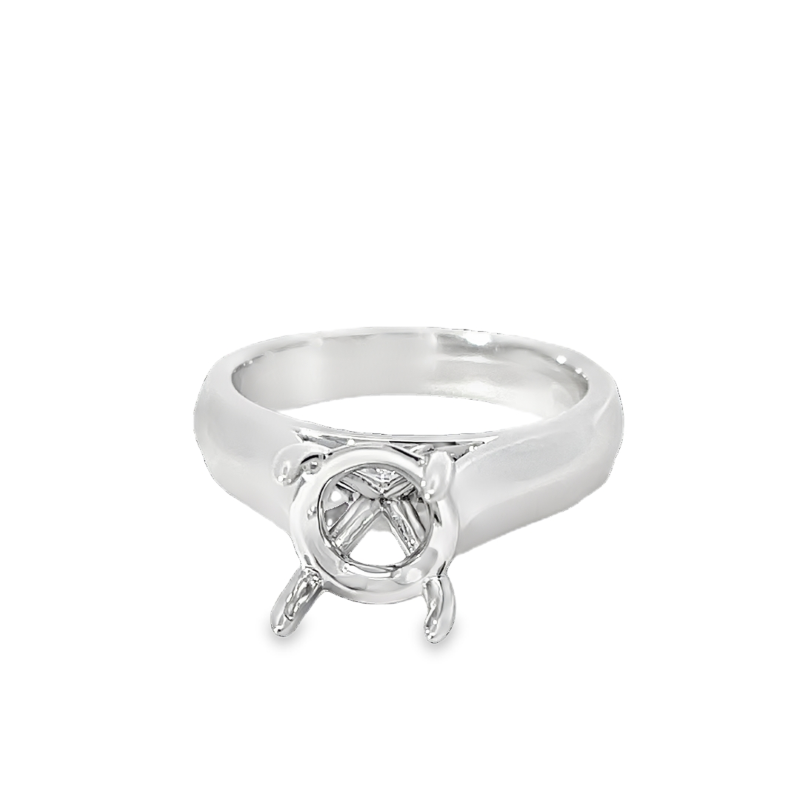 Elegant White Gold Cathedral Semi-mount Ring