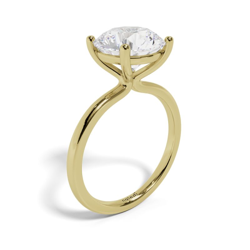 Classic Semi-mount Solitaire Ring In Yellow Gold