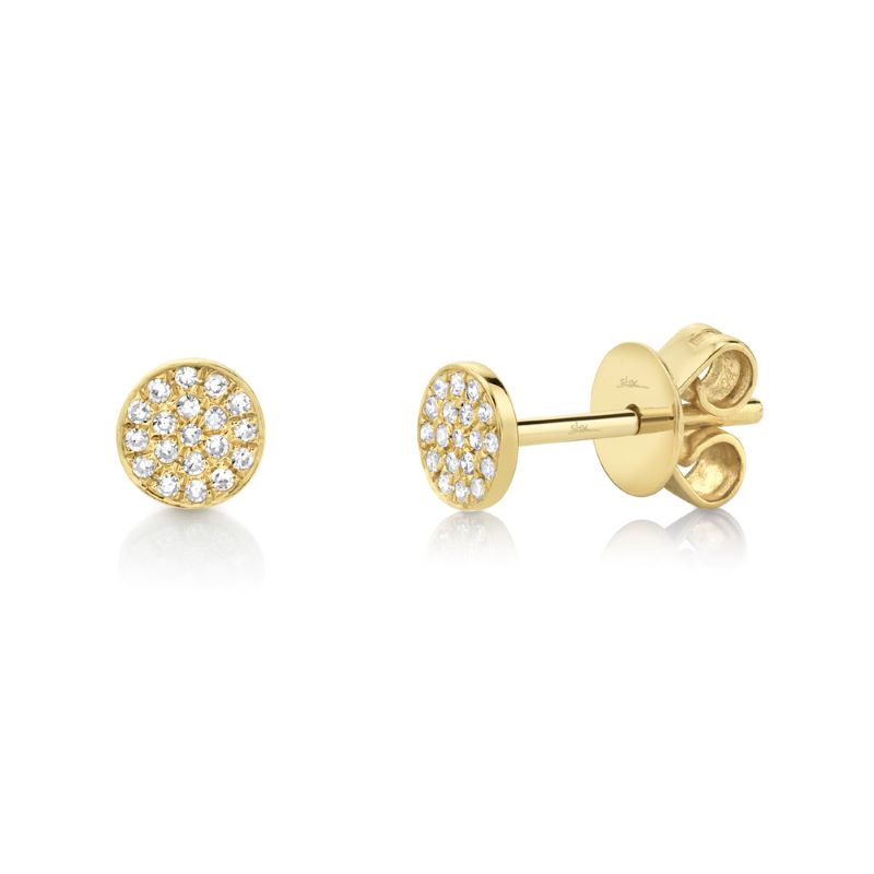 Elegant Gold And Diamond Stud Earrings