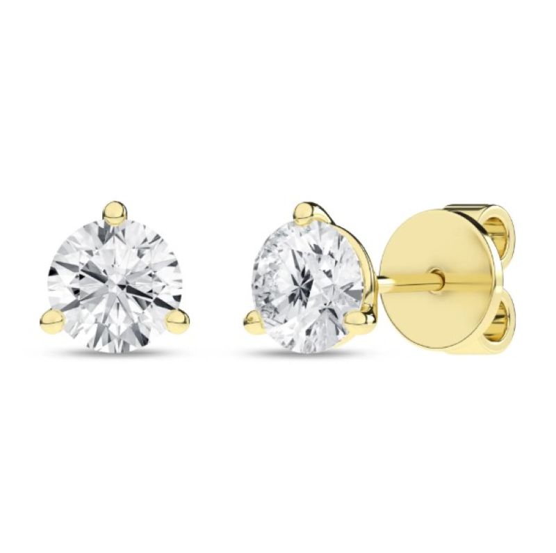 Elegant Diamond Studs In Yellow Gold