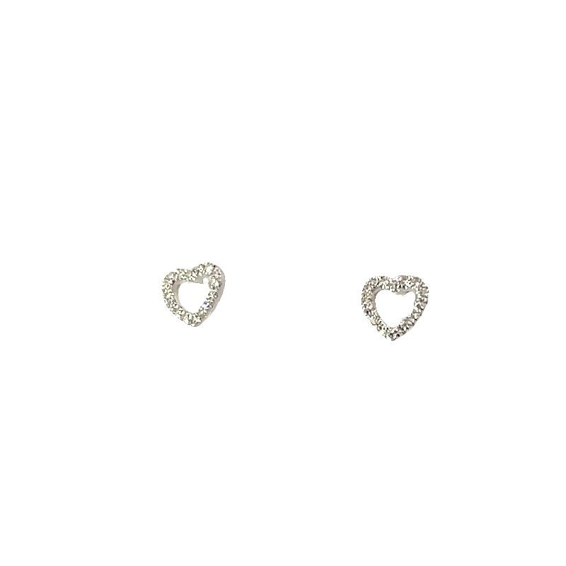 Elegant Diamond Heart-shaped  Earrings