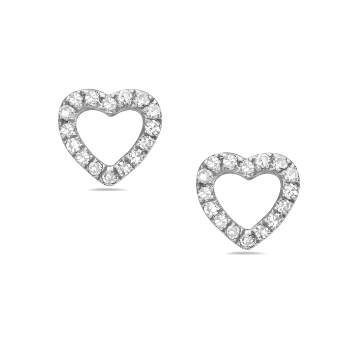Elegant Diamond Heart-shaped  Earrings