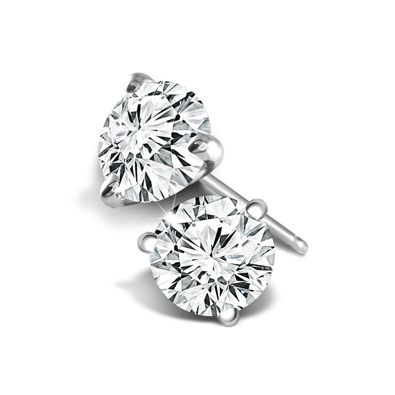 Earrings With 2=2.00tw Round G Si3 Lab-grown Diamonds