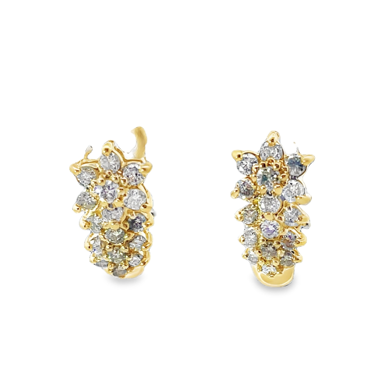 Elegant Diamond Floral Earrings