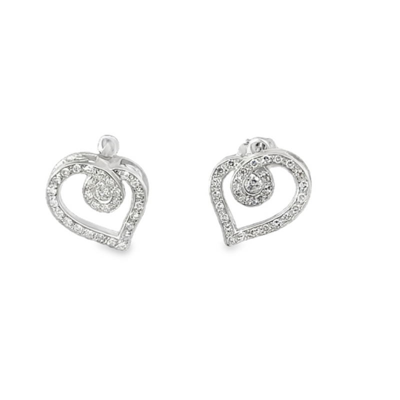 Elegant Heart-shaped Diamond Earrings