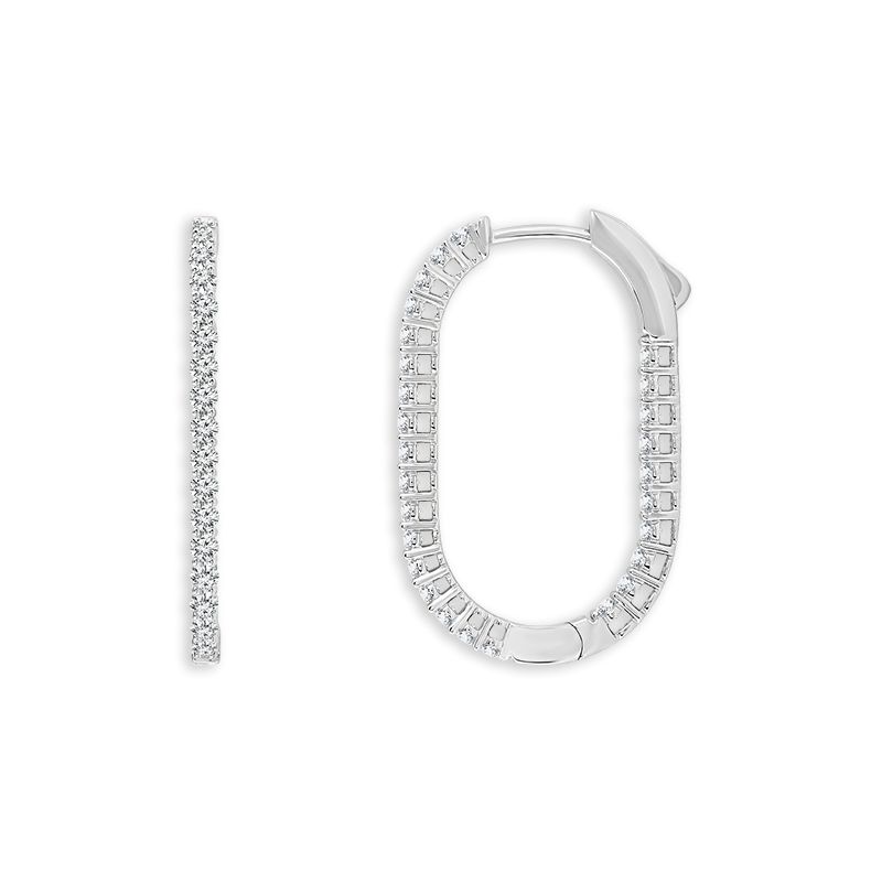 White Gold Diamond Hoop Earrings