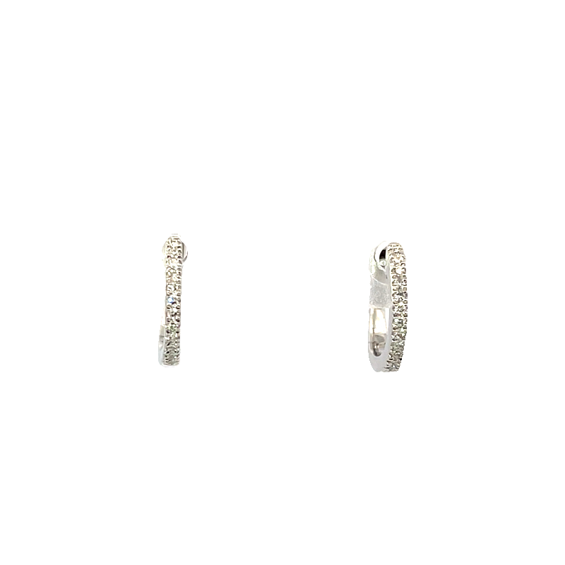 Elegant Diamond White Gold Hoop Earrings