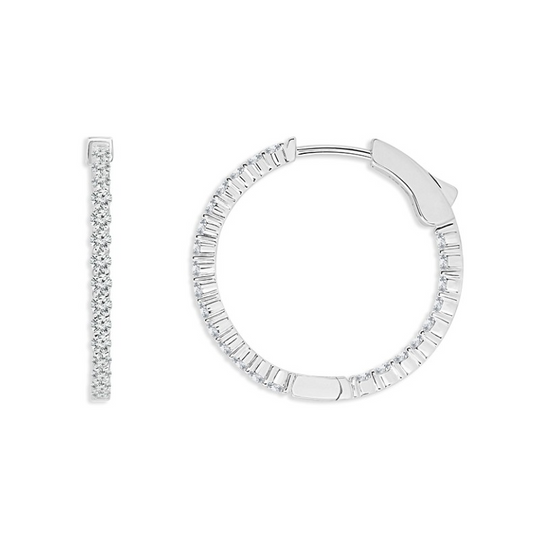 Elegant Brilliant Diamond Hoop Earrings