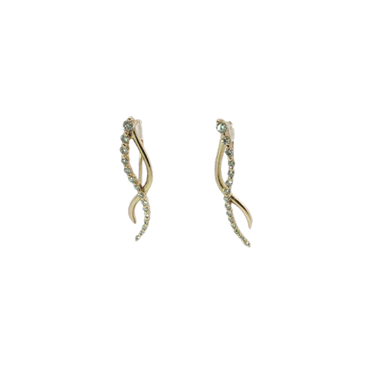 Twisted Hoop Earrings 14k Yellow 30 = .50 Diamonds