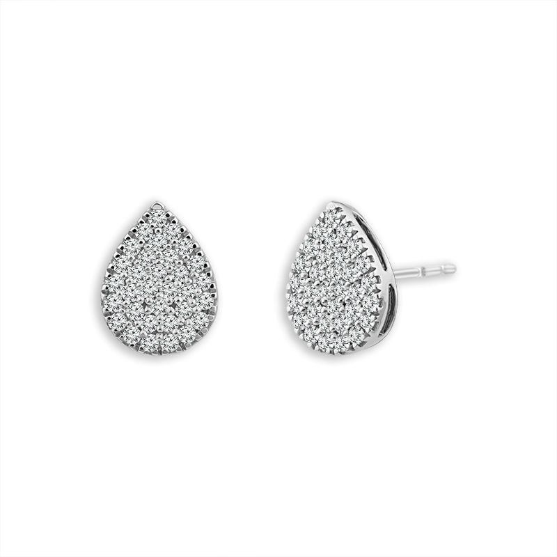 Sterling Silver Lab Diamond Pear Shaped Earrings