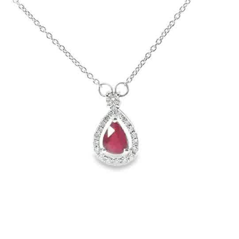 Exquisite Ruby And Diamond Pendant Necklace