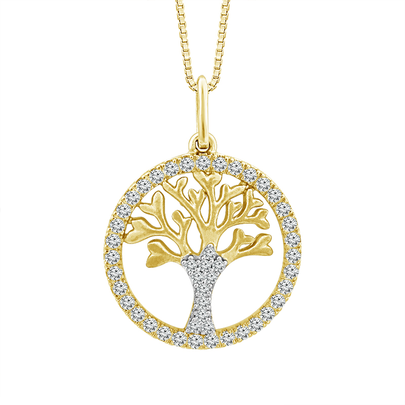 Elegant Diamond Tree Of Life Pendant