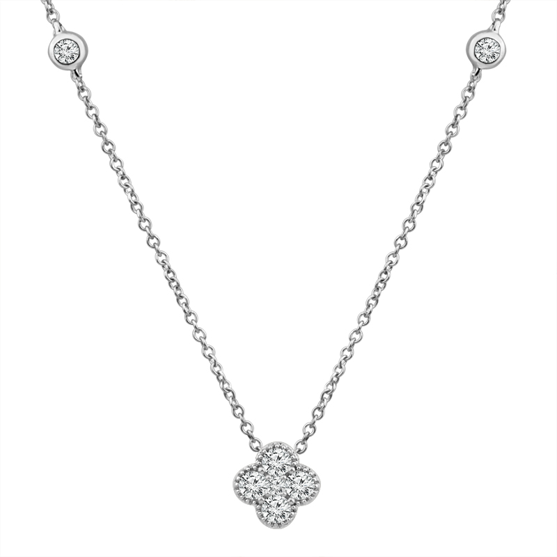 Elegant Diamond Clover Pendant