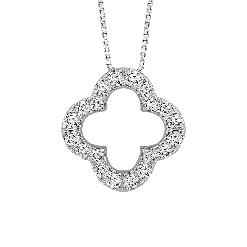 Elegant Diamond Clover Pendant