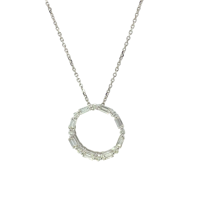 Elegant Diamond Circle Pendant Necklace