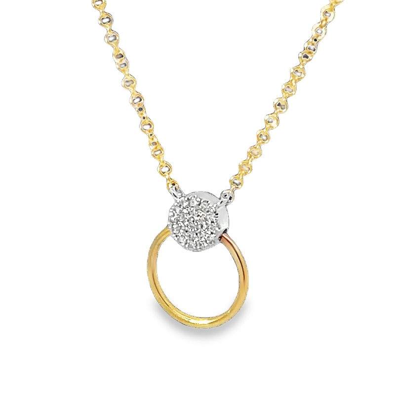 Elegant Gold Diamond Circle Pendant