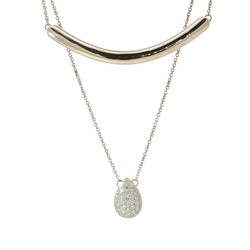 Elegant Diamond Pear Necklace