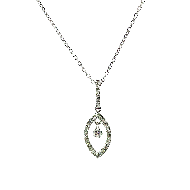Elegant White Gold Diamond Pendant Necklace