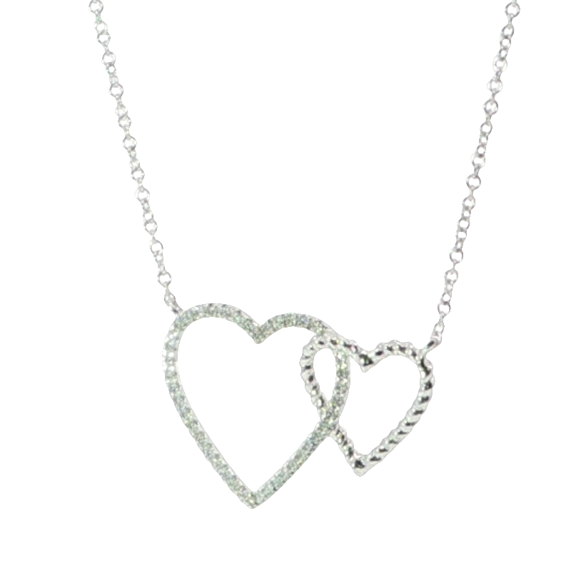 Elegant Interlocking Hearts Diamond Necklace