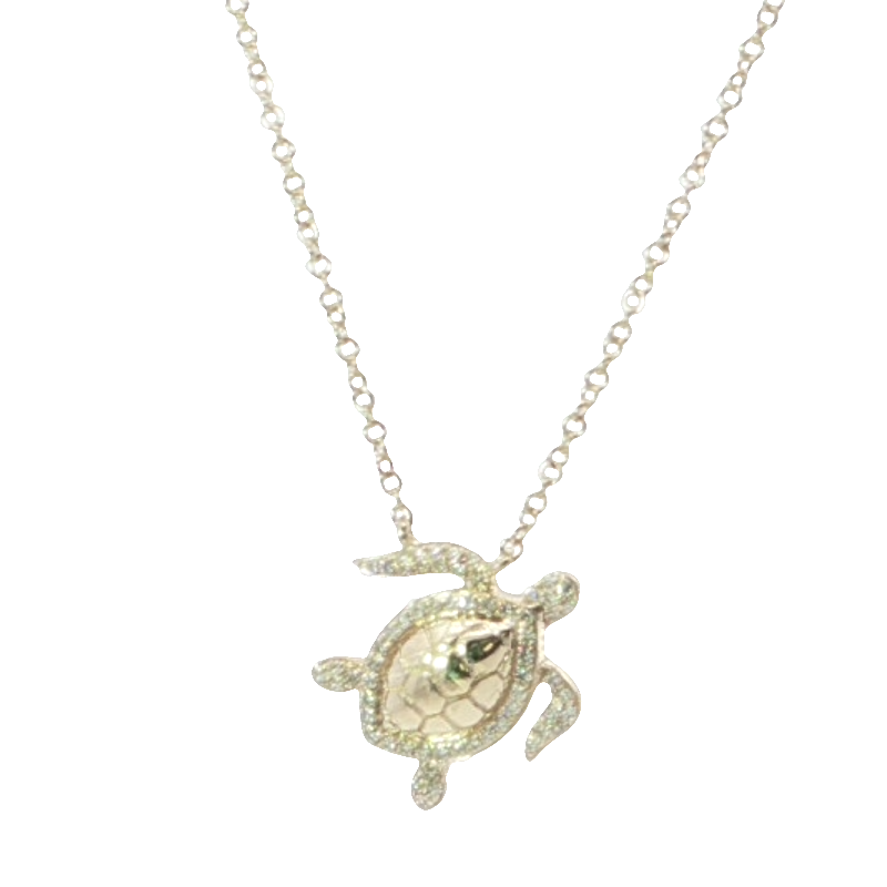 Elegant Sea Turtle Diamond Necklace
