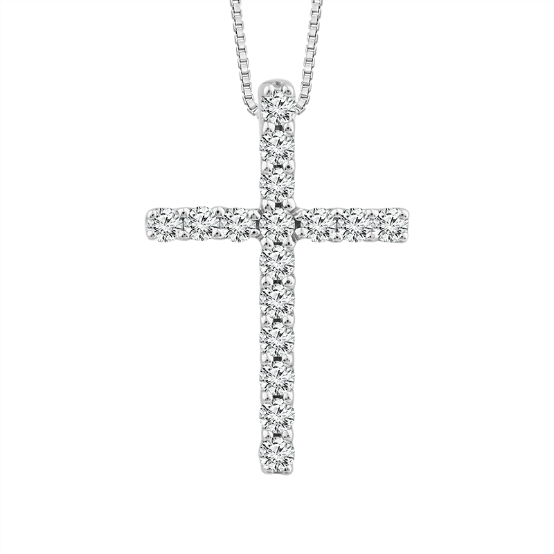 Elegant Diamond Cross Pendant Necklace