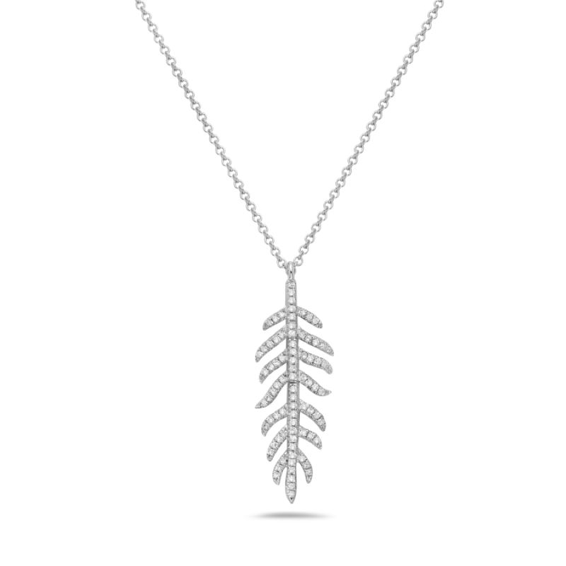 Elegant Diamond Leaf Pendant
