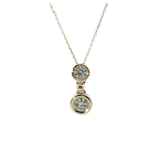 Elegant Classic Brilliant Round-cut Diamond Solitaire Pendant In Yellow Gold