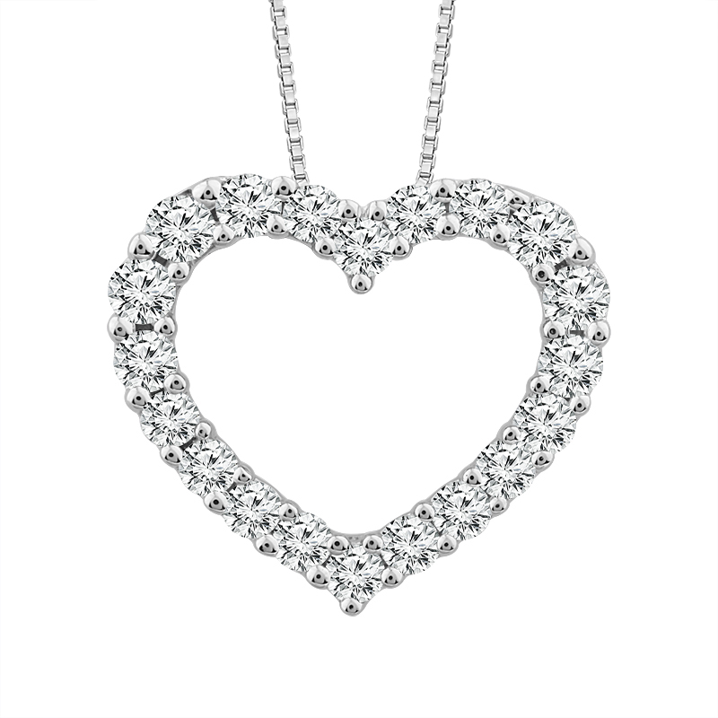 Elegant Heart-shaped Diamond Pendant